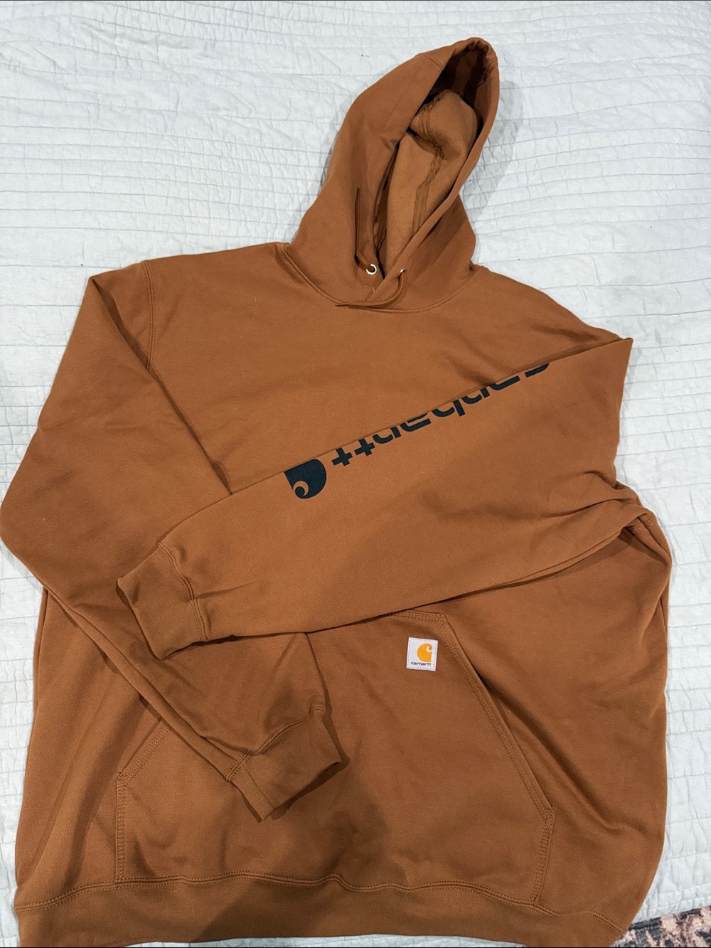 Carhartt Brown Hooded Logo Pullover Sweatshirt